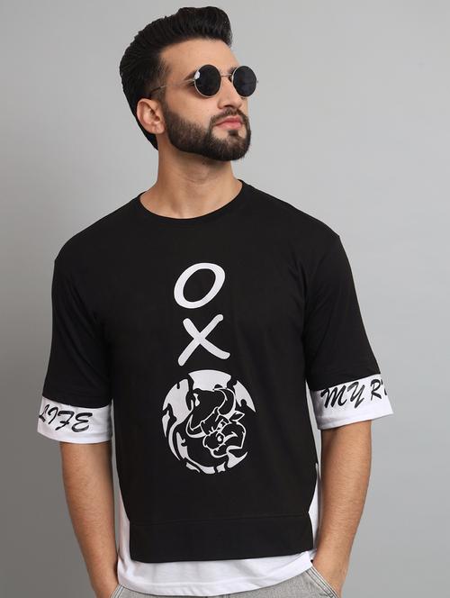 black cotton blend t-shirt - 20684196 - Very Small Image - 1