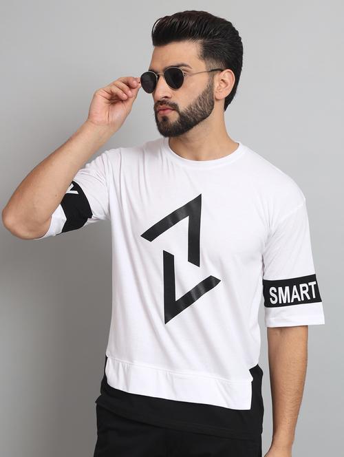 white cotton blend t-shirt - 20684199 - Very Small Image - 1
