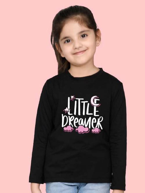girls round neck typographic printed tees - 20684488 - Very Small Image - 1