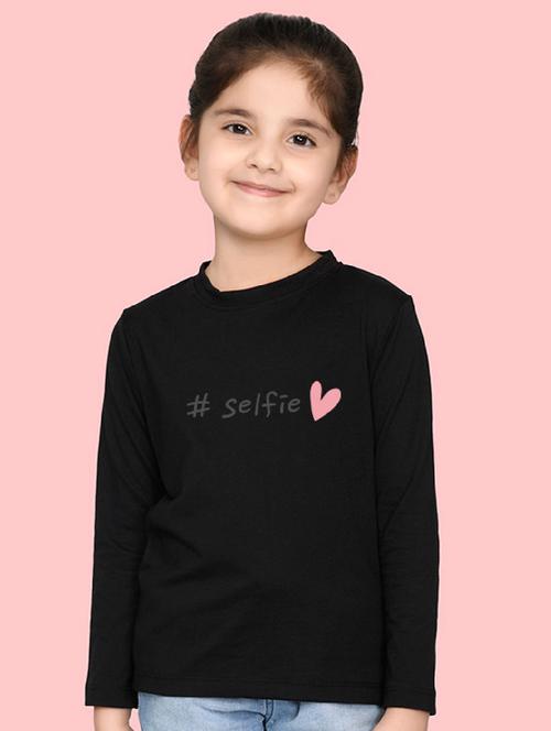 girls black cotton graphic tee - 20684512 - Very Small Image - 1