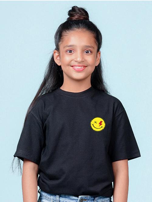 black placement printed casual t-shirt - 20684563 - Very Small Image - 1