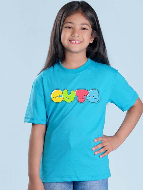 girls typographic printed round neck regular tee - 20684568 - Very Small Image - 1
