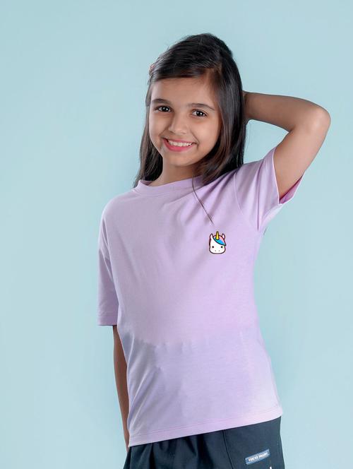 girls graphic printed round neck regular tee - 20684585 - Very Small Image - 1