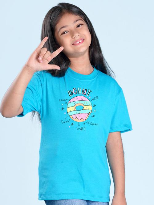girls graphic printed round neck regular tee - 20684601 - Very Small Image - 1