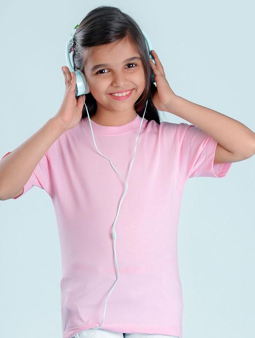 kids pink back print round neck t-shirt - 20684635 - Very Small Image - 1