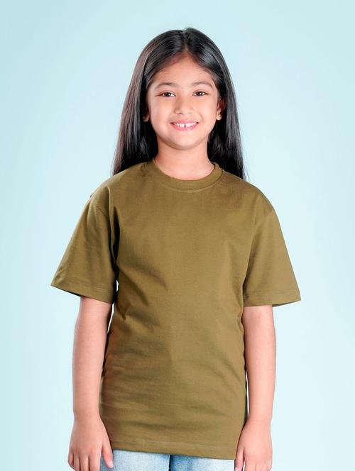 kids green back print round neck t-shirt - 20684650 - Very Small Image - 1