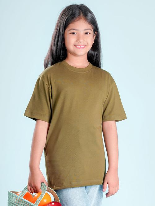 kids green back print round neck t-shirt - 20684695 - Very Small Image - 1