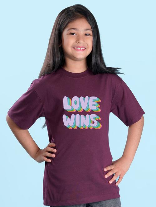girls typographic printed round neck regular tee - 20684702 - Very Small Image - 1