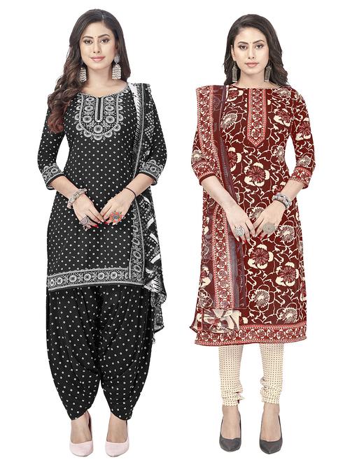 women multi color pack of 2 printed unstitched suits - 20685508 - Very Small Image - 1