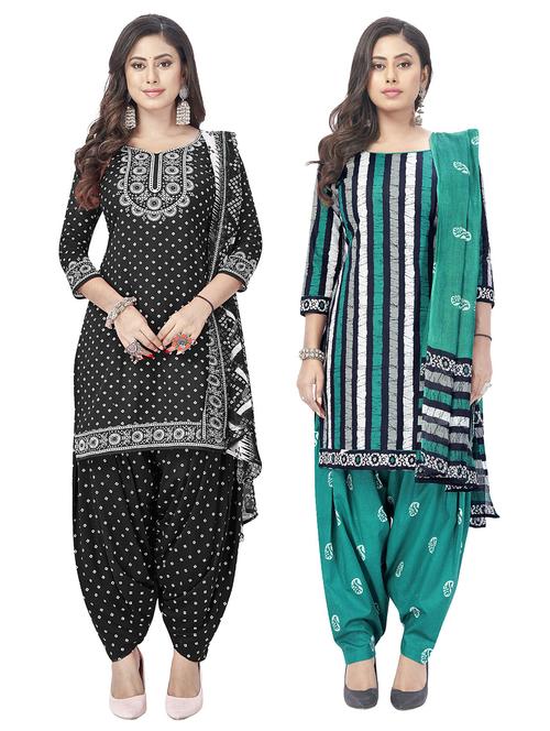 women multi color pack of 2 printed unstitched suits - 20685511 - Very Small Image - 1