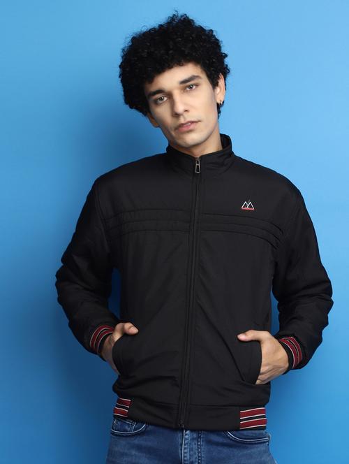 solid black detailed casual jacket - 20686272 - Very Small Image - 1