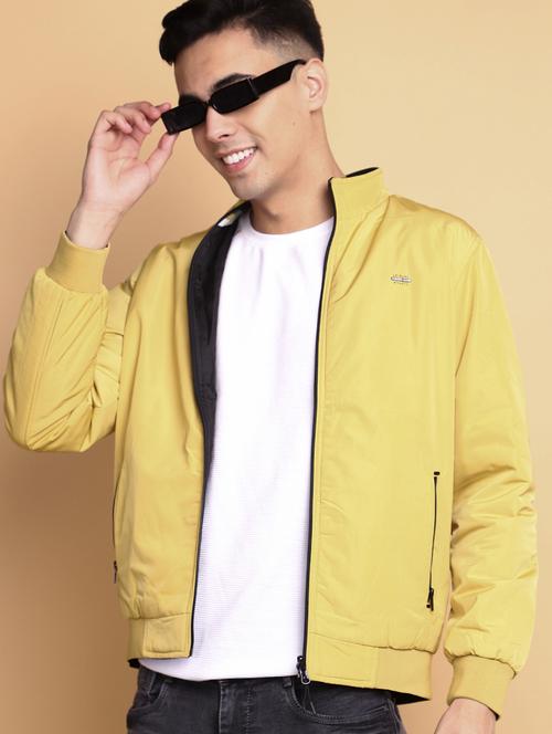 yellow detailed reversible casual jacket - 20686283 - Very Small Image - 1
