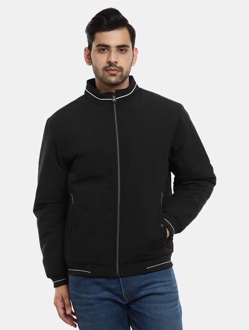 solid black deatailed casual jacket - 20686308 - Very Small Image - 1