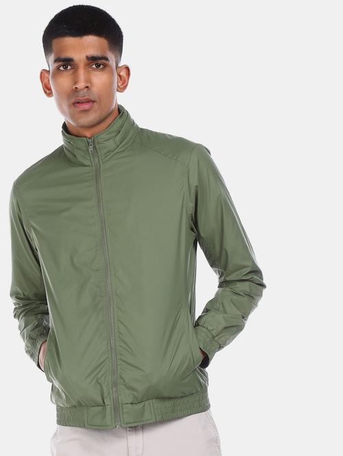 solid green detachable hooded casual jacket - 20686334 - Very Small Image - 1