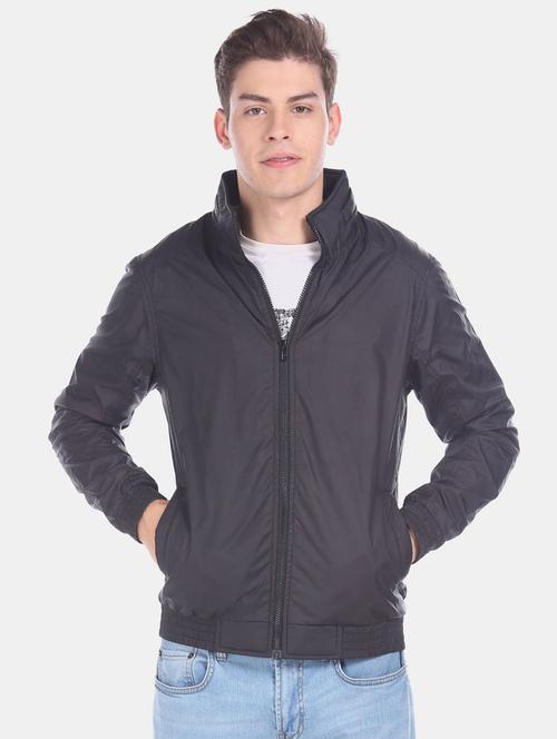 solid black detailed casual jacket - 20686335 - Very Small Image - 1