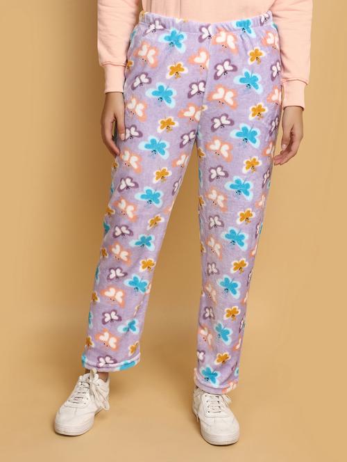 women mid-rise lavender printed regular track pant - 20686403 - Very Small Image - 1