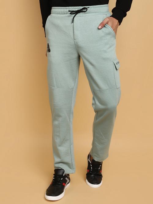 green cotton full length track pant - 20686618 - Very Small Image - 1