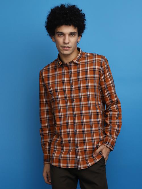 men checkered collared casual shirt - 20686635 - Very Small Image - 1