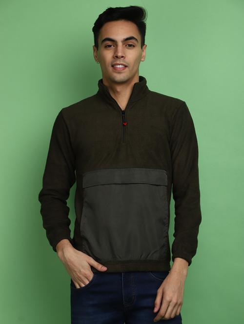 olive cotton regular sweatshirt - 20686785 - Very Small Image - 1