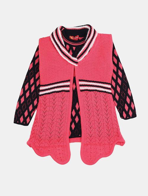girls long sleeved self design regular sweater - 20687268 - Very Small Image - 1