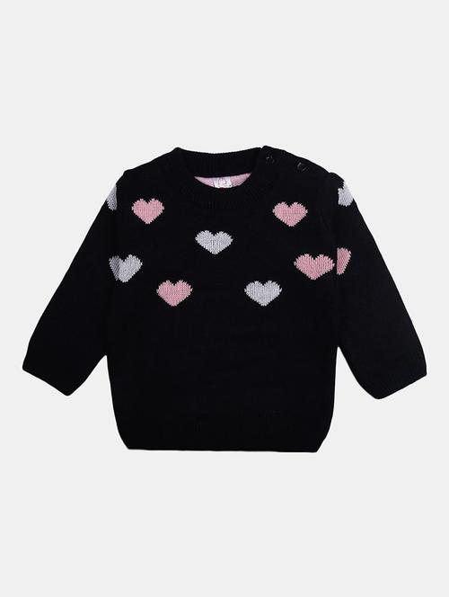 girls long sleeved self design regular sweater - 20687311 - Very Small Image - 1