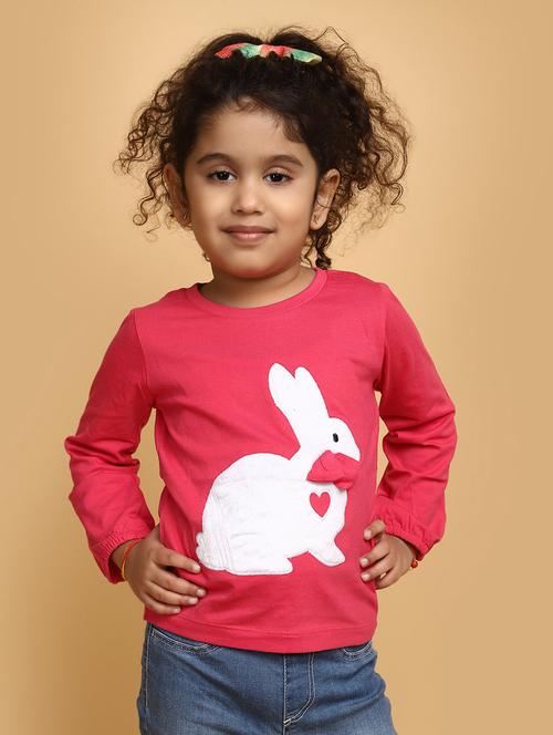 girls round neck graphic printed tee - 20687429 - Very Small Image - 1