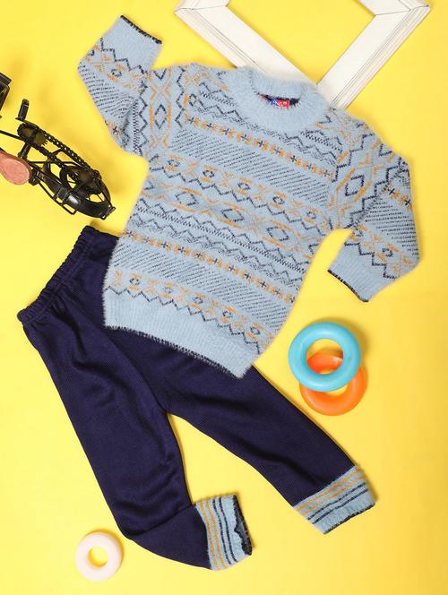 kids wool blend full lenght twin set - 20687539 - Very Small Image - 1