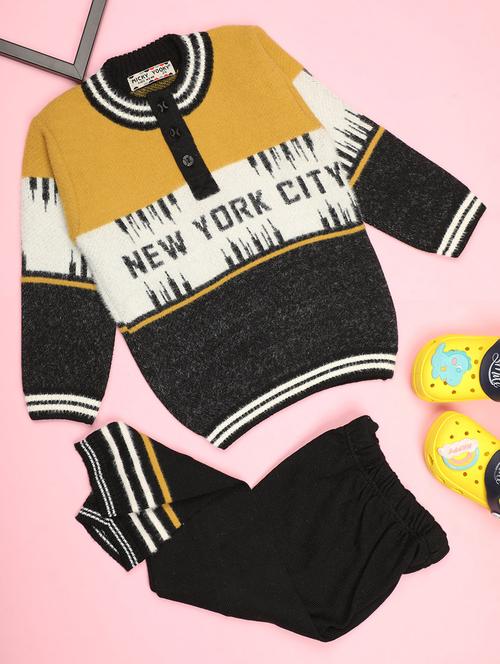 kids wool blend full lenght twin set - 20687557 - Very Small Image - 1