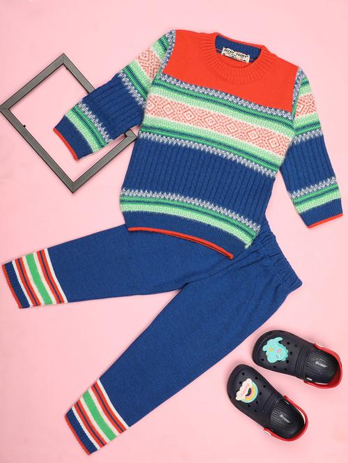 kids wool blend full lenght twin set - 20687558 - Very Small Image - 1