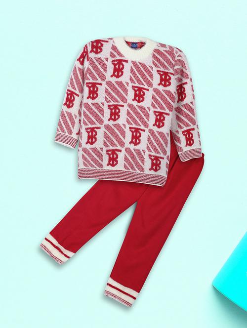 kids wool blend full lenght twin set - 20687567 - Very Small Image - 1