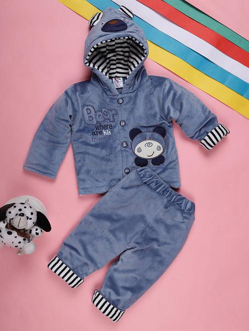 kids woolen full lenght twin set - 20687739 - Very Small Image - 1