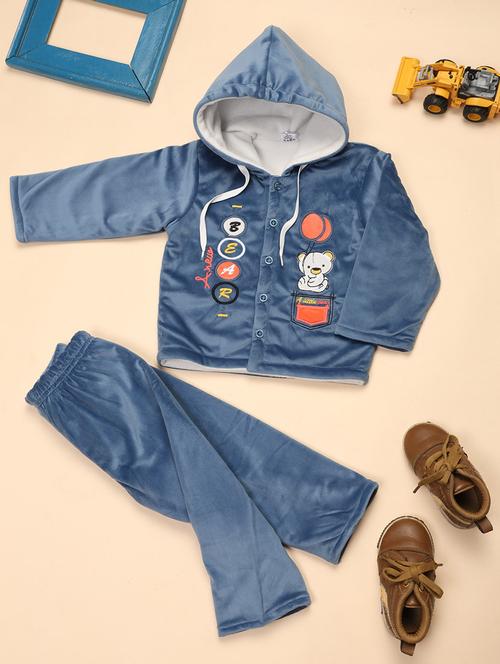 kids woolen full lenght twin set - 20687761 - Very Small Image - 1