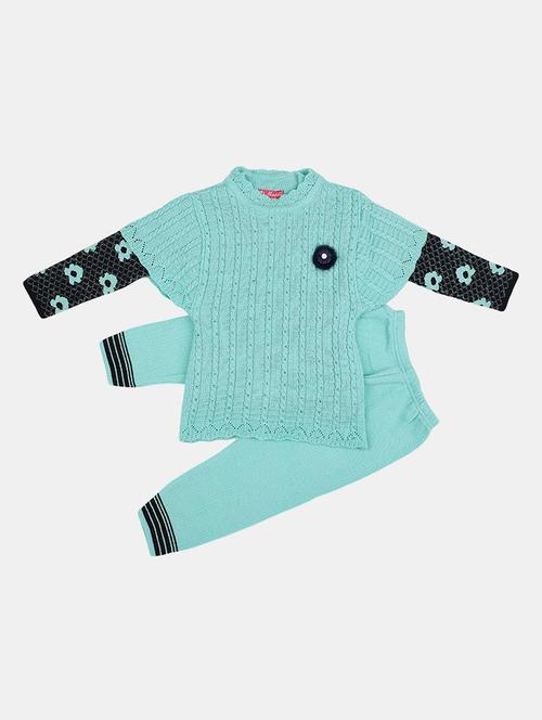 kids woolen full lenght twin set - 20687781 - Very Small Image - 1