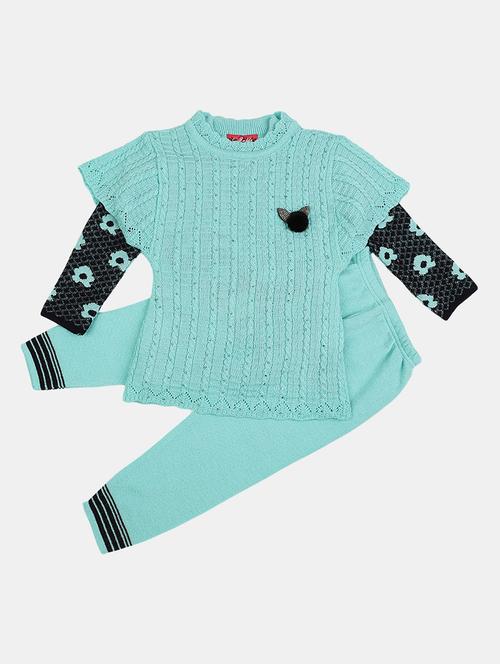 kids woolen full lenght twin set - 20687782 - Very Small Image - 1