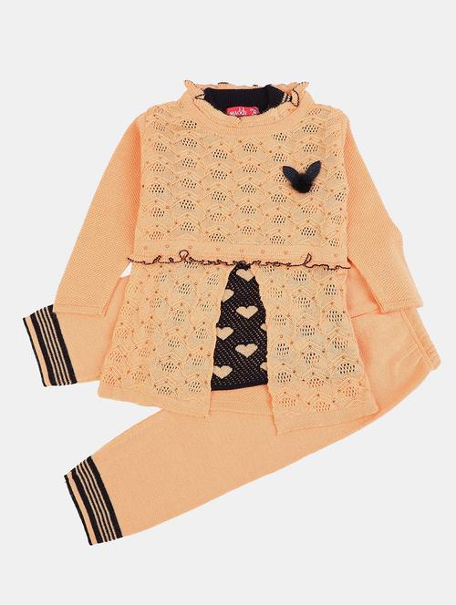 kids woolen full lenght twin set - 20687786 - Very Small Image - 1