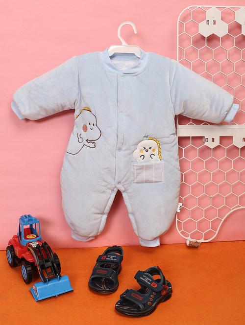 kids velvet full sleeve romper - 20687850 - Very Small Image - 1