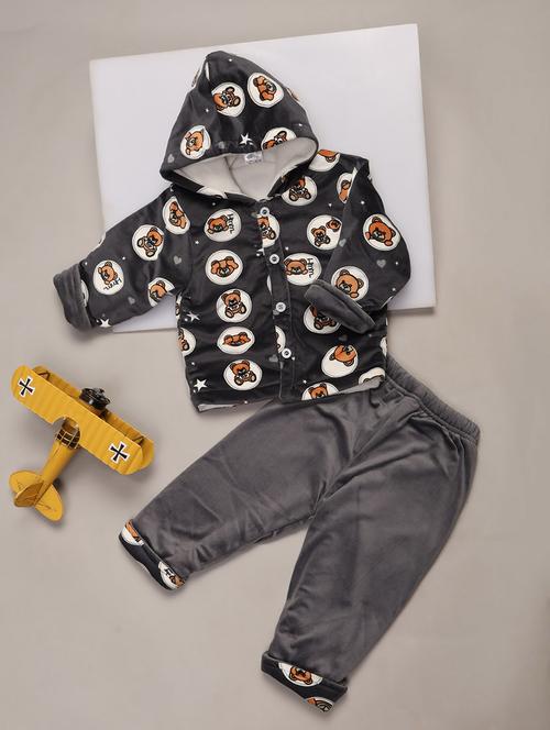 kids wool blend full lenght twin set - 20687894 - Very Small Image - 1