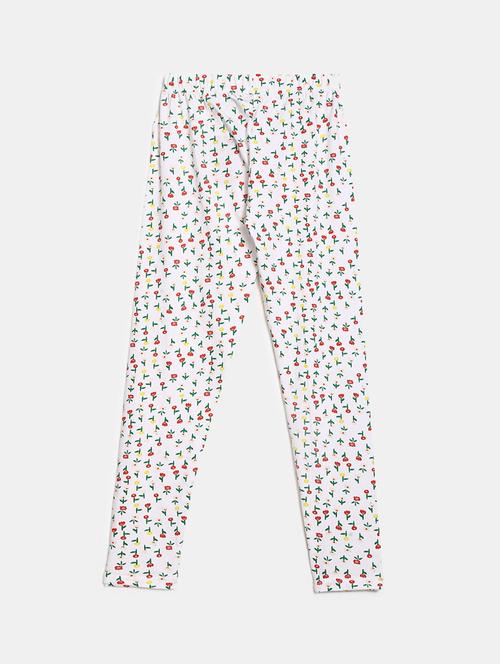 white florals printed legging - 20687945 - Very Small Image - 1