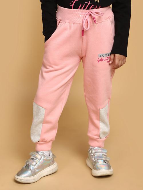 girls mid rise placement printed track pant - 20688031 - Very Small Image - 1