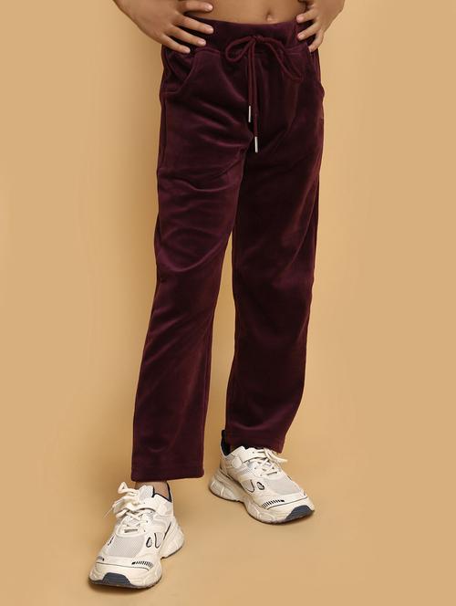 girls mid rise solid track pant - 20688035 - Very Small Image - 1