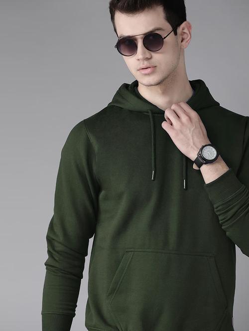 olive fleece plain sweatshirt - 20688351 - Very Small Image - 1