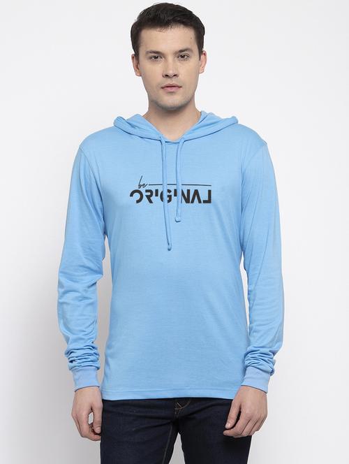 turquoise cotton chest print sweatshirt - 20688437 - Very Small Image - 1