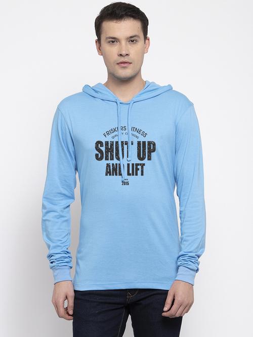 turquoise cotton chest print sweatshirt - 20688464 - Very Small Image - 1