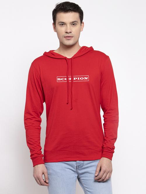 red cotton chest print sweatshirt - 20688469 - Very Small Image - 1