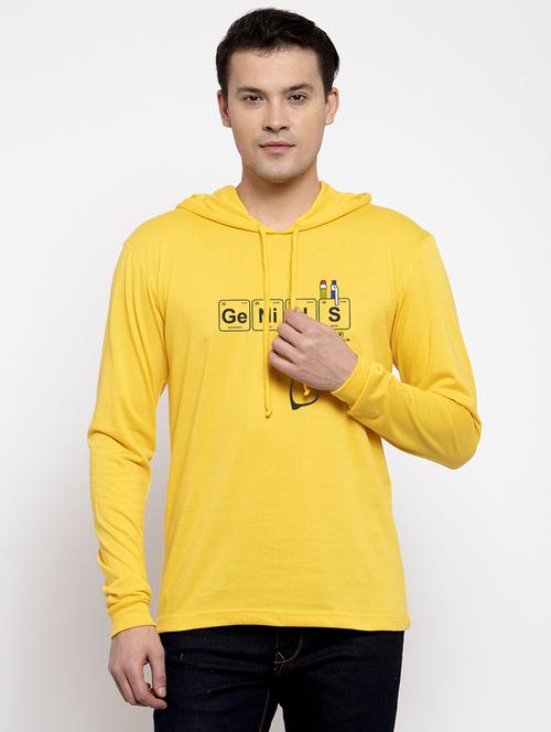 yellow cotton chest print sweatshirt - 20688485 - Very Small Image - 1