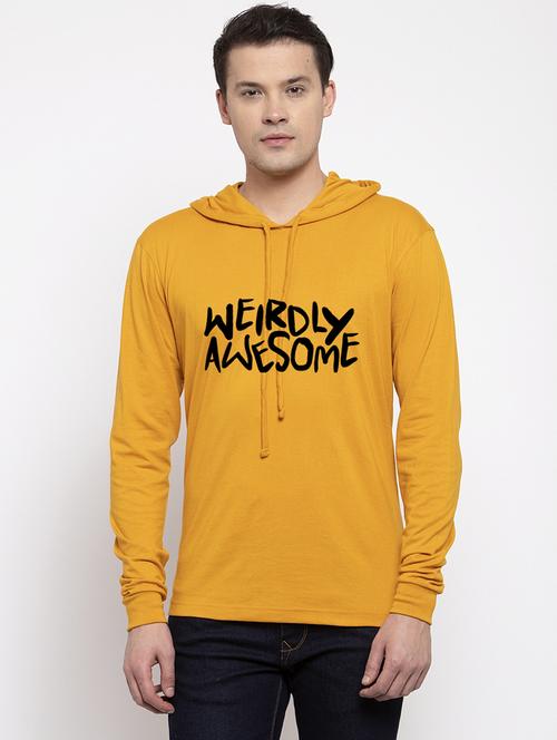 mustard cotton chest print sweatshirt - 20688516 - Very Small Image - 1