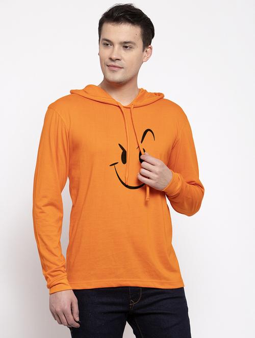 orange cotton chest print sweatshirt - 20688521 - Very Small Image - 1