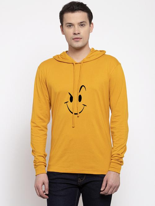 mustard cotton chest print sweatshirt - 20688522 - Very Small Image - 1