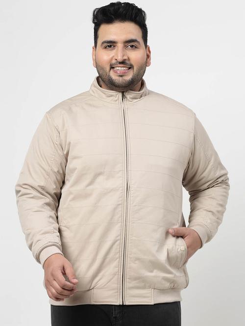beige solid casual jacket - 20688784 - Very Small Image - 1