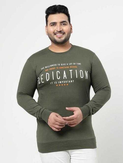 olive cotton chest print sweatshirt - 20688802 - Very Small Image - 1